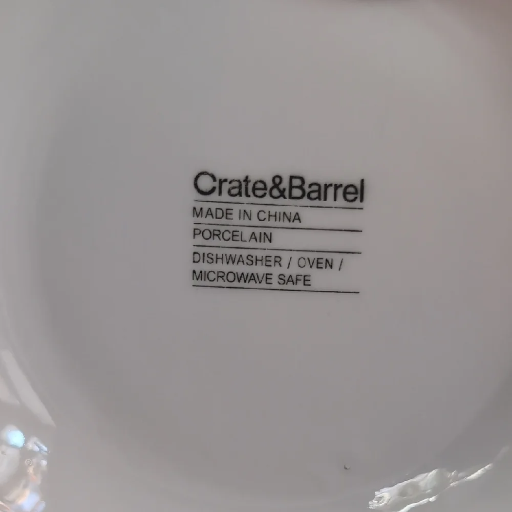 Crate&Barrel White Porcelain Plate
